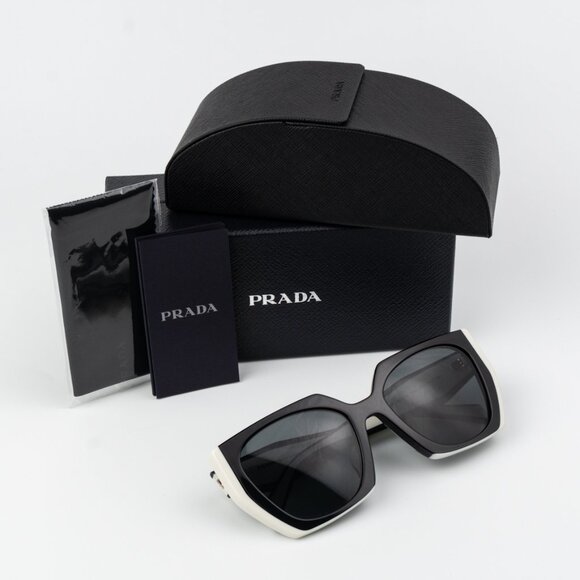 Prada Women Sunglasses Black Squared PR15WSF 09Q5S0 BRAND NEW - Picture 8 of 10